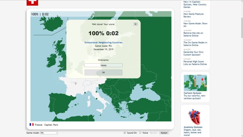 Тестовая карта мир